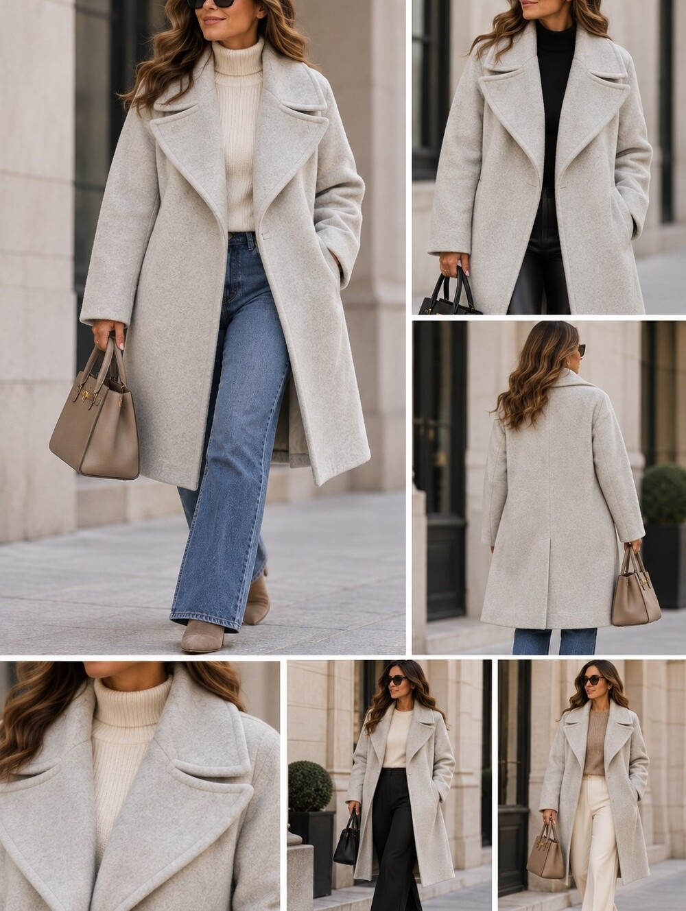 Calvin Klein Wool Blend Coat in Gray Size 6